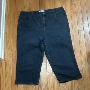 Kim Rogers Dark Blue Capri Jeans Size 16W